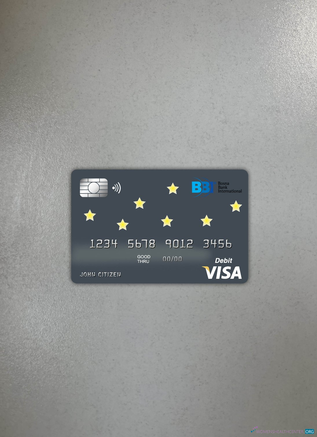 Download Bosnia and Herzegovina Bosna International bank visa card photolook front Photoshop template